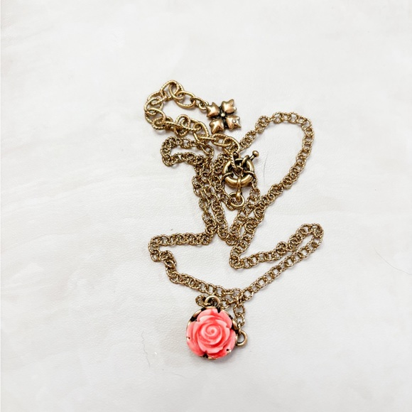 Patricia Nash Carved Rose Pendant Necklace Filagree and Flowers Collection - Picture 5 of 7